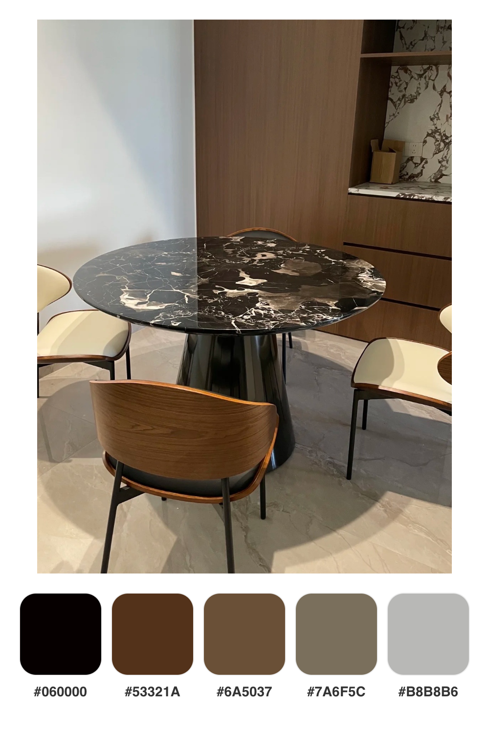 黑玫瑰餐桌深色餐厅